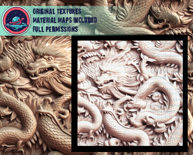 ::T:: Materials Texture: Dragon Carvings Eastern Ivory Single