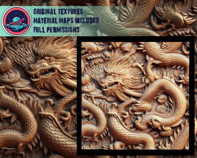 ::T:: Materials Texture: Dragon Carvings Eastern Wood Single
