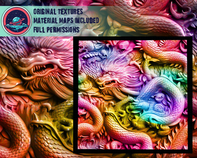 ::T:: Materials Texture: Dragon Carvings Eastern Rainbow Promo