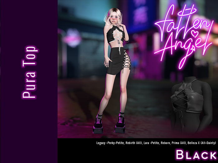 .:: Fallen Angel ::. Pura Top - BLACK