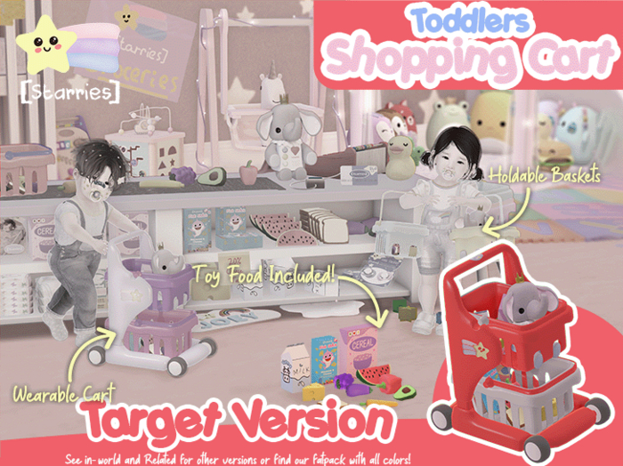 [Starries] Wearable Toddler Shopping Cart & Baskets With Toy Groceries - Target Version