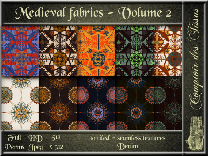 Medieval fabrics volume 2 - 10 FULL PERM Textures