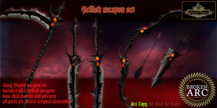 Hellish Weapon Set - Unity Maxim (UM v2.5 boxed)