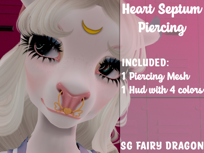 [ Sweet ] Heart Septum Piercing for Fairy Dragon