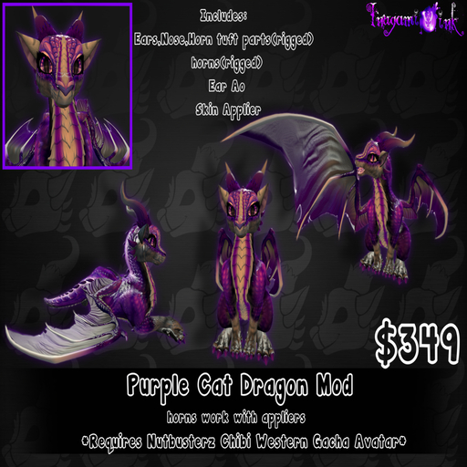 ::Inugami Ink:: Cat Dragon Mod Purple