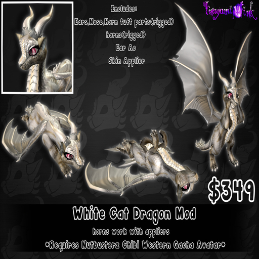 ::Inugami Ink:: Cat Dragon Mod White