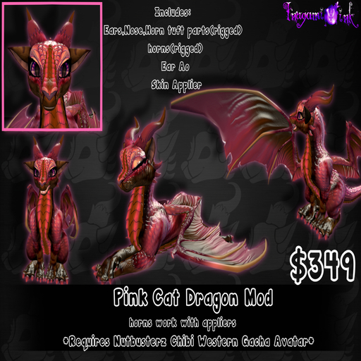 ::Inugami Ink:: Cat Dragon Mod Pink
