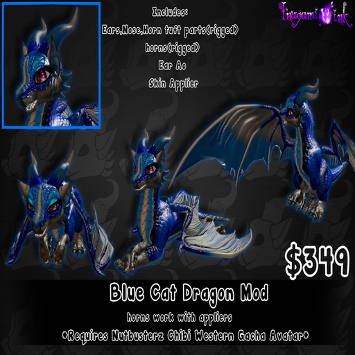 ::Inugami Ink:: Cat Dragon Mod Blue