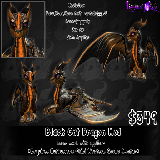 ::Inugami Ink:: Cat Dragon Mod Black