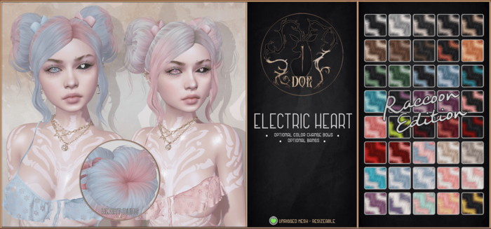 . Doe . Electric Heart . Raccoon .