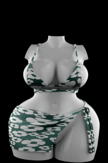 (RAVEN) doja set  Flowers GREEN - unpack