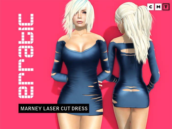 erratic / marney - laser cut dress / blue
