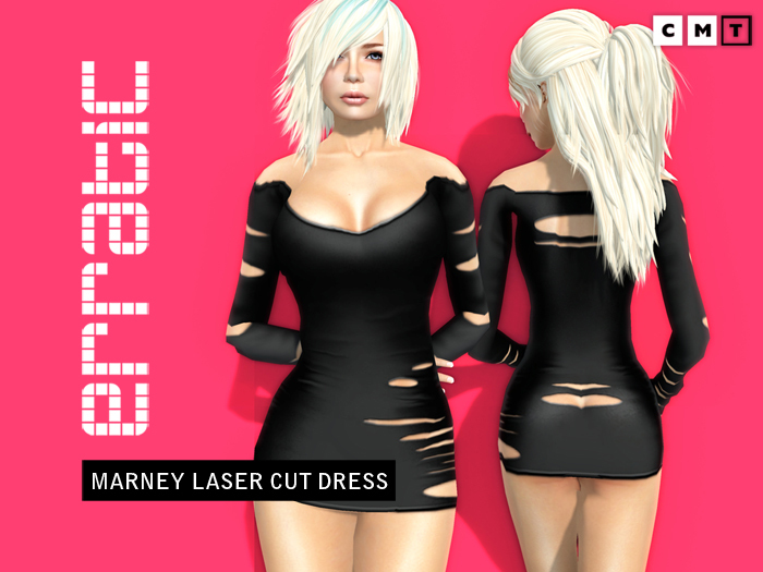 erratic / marney - laser cut dress / black