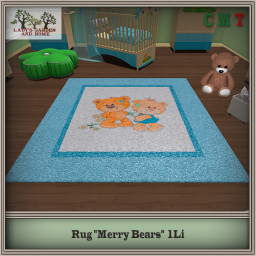 Lady's Garden - Rug"Merry Bears" 1Li