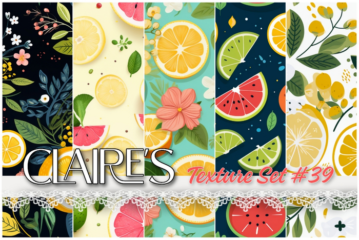 [Claire's] Texture Set #39 - Full Perm - Fruits