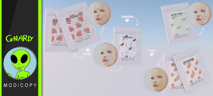 Gnarly. - Face Sheet Mask Set - Coconut