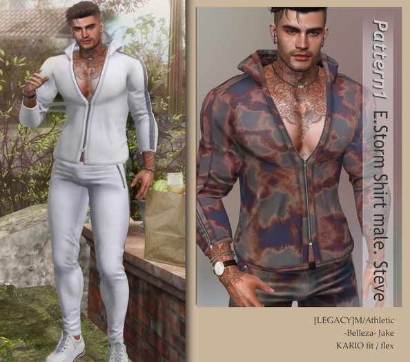 E.Storm Shirt male. Steve Pattern1