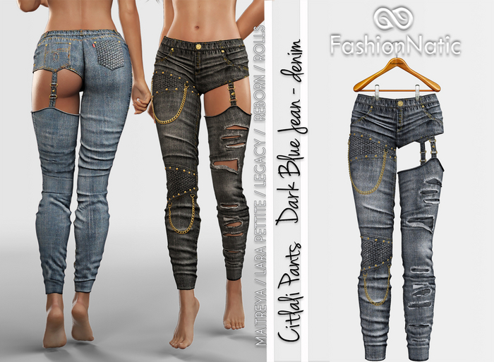 Citlali Pants Dark Blue Denim - Jeans - Maitreya, Petite, Legacy, Reborn, Rolls - FashionNatic