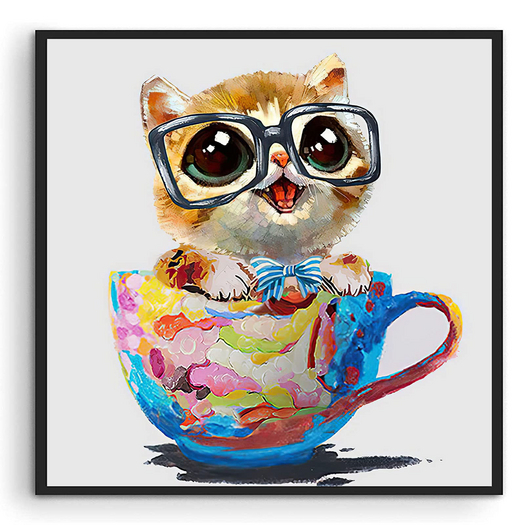 Teacup Kitty Framed Art