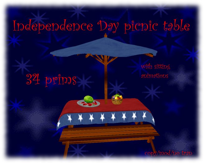 independence day Picnic table