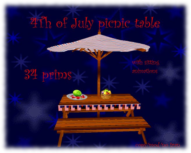 4th of july picnic table
