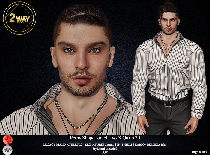 2way - Remy Shape for Lelutka Evo X QUINN Head 3.1{Add}
