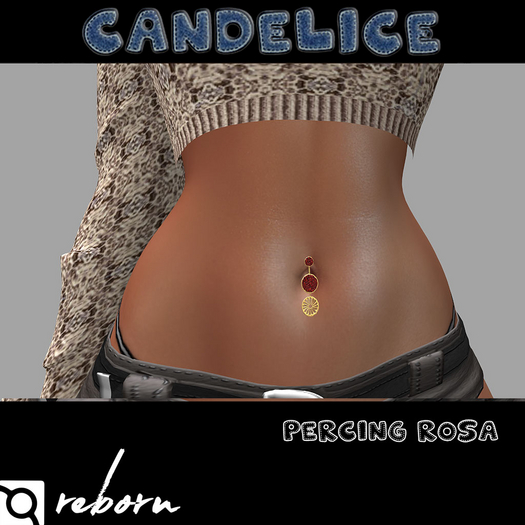 Add me - Reborn - percing Rosa or et grenat rouge