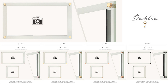 Dahlia - Essential - Glass Display Frames - FATPACK - 1:1 & 2:1