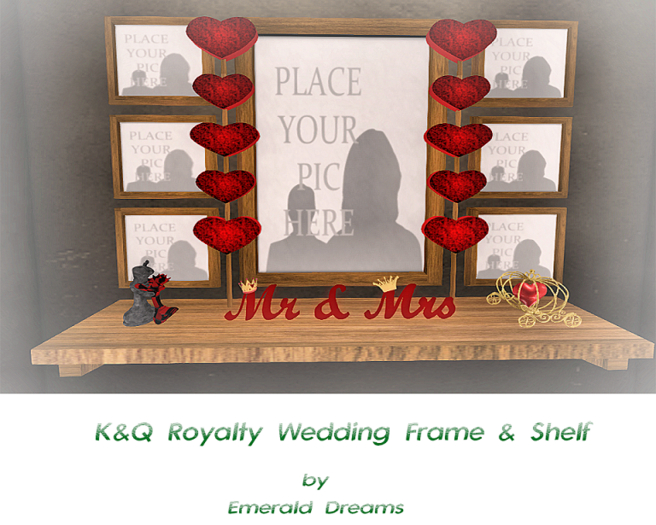 .:Emerald Dreams:. K&Q Royalty Wedding Frame & Shelf