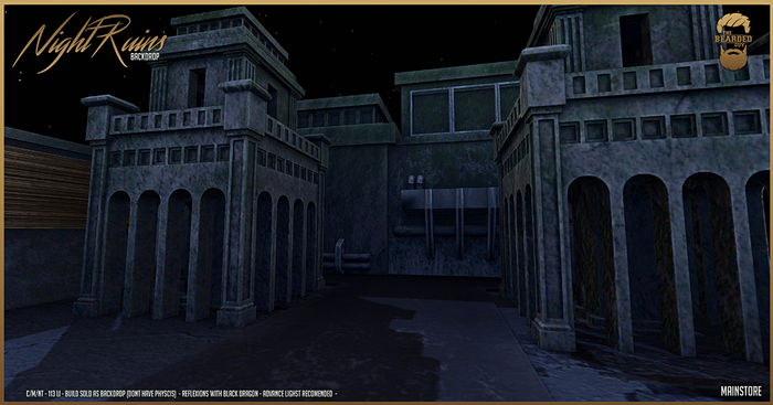 Night Ruins Backdrop - The Bearded Guy