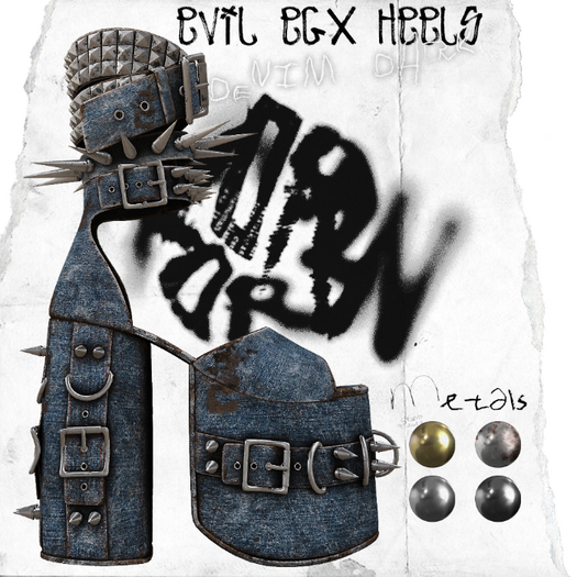 +WORN+ Evil Egx Heels DENIM DARK