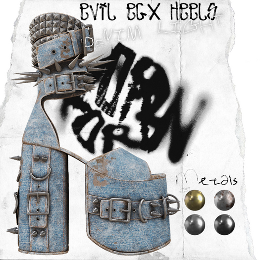 +WORN+ Evil Egx Heels DENIM LIGHT