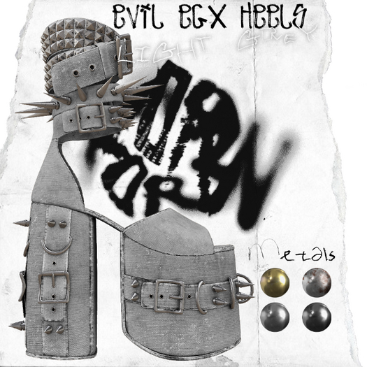 +WORN+ Evil Egx Heels LIGHT GREY