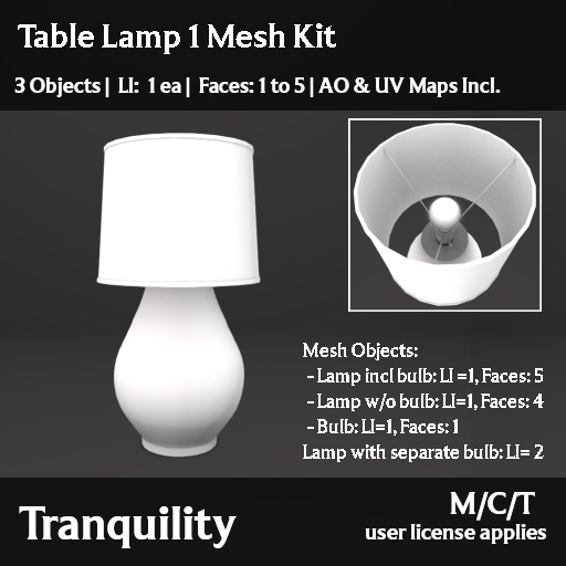 Tranquility - Table Lamp 1 Mesh Kit