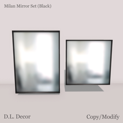 ! D.L. Decor Milan Mirror Set Black (Mesh)