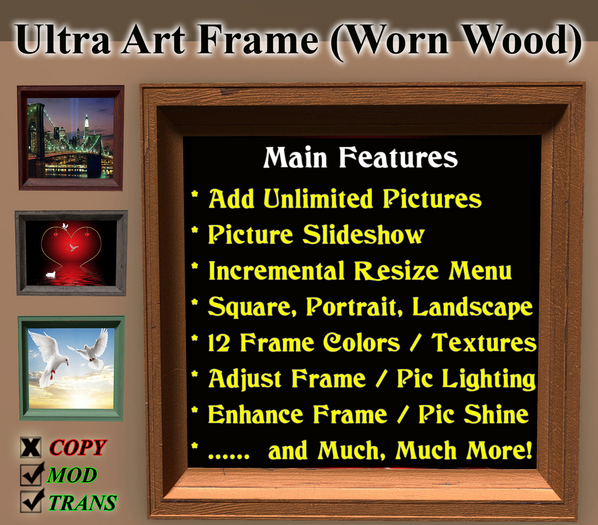 JBE ~ Ultra-Art-Frame (Worn-Wood) v.1 (TM-230627-WW)