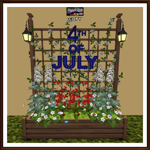 4th of July - 4th of July - Flowerpot with Trellis