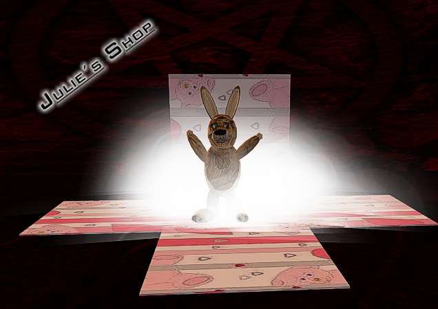 Cute dancing easter bunny in a giftbox