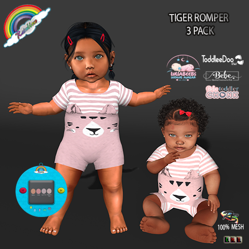 ((RBS)) Tiger Romper - 3 PACK -TD & BEBE/Chonk LULLABEES 