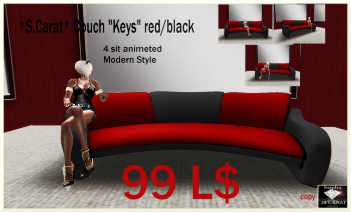 *S.Carat* Couch "Keys"red black