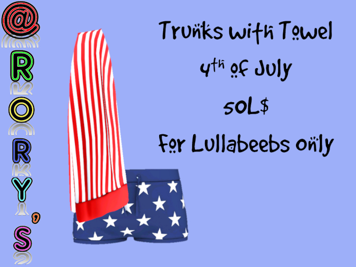 @Rory's Trunks with Towel 4th of July for Lullabeebs