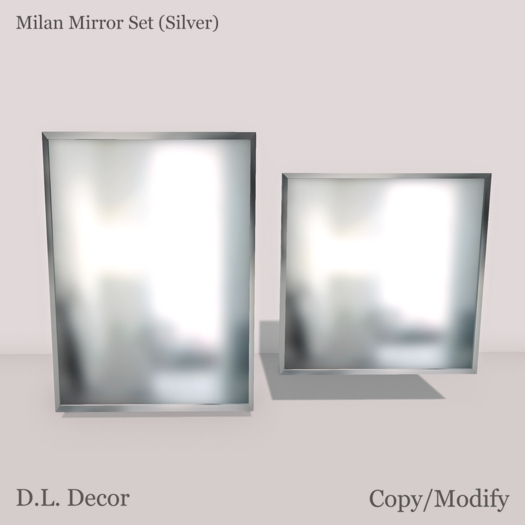 ! D.L. Decor Milan Mirror Set Silver (Mesh)