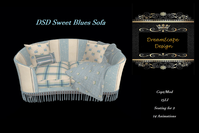 DSD Sweet Blues Sofa Boxed