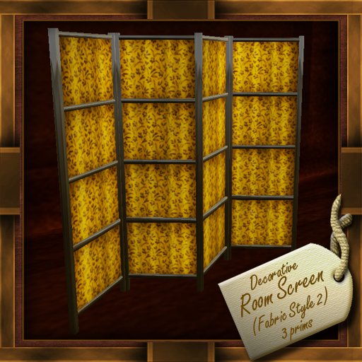 Second Life Marketplace - Antique Decorative Room divider, dressing or privacy Screen (Fabric style 2) Vintage design sculpty with nice textures Second Life Marketplace - Antique Decorative Room divider, dressing or privacy Screen (Fabric style 2) Vintage design sculpty with nice textures