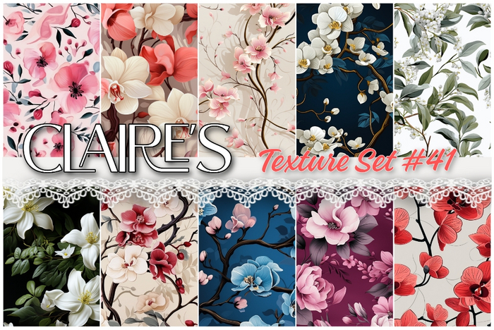 [Claire's] MEGA PACK 40 Floral Textures - Full Perm
