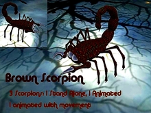 3 Brown Scorpions - 1 Animated & 1 Motion