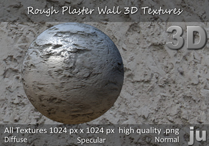 JU Rough Plaster Wall 3D Textures Full Perm