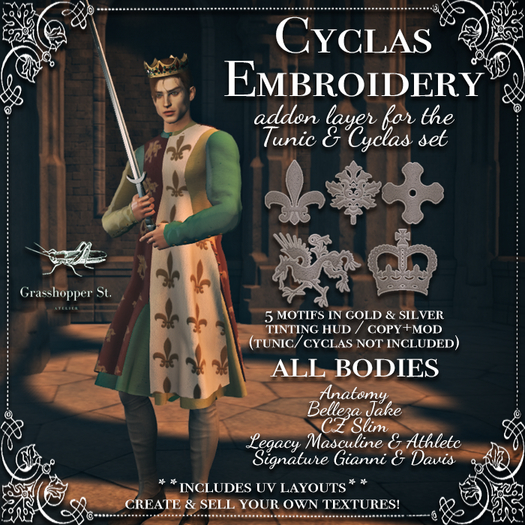 Grasshopper St Cyclas Embroidery All Bodies