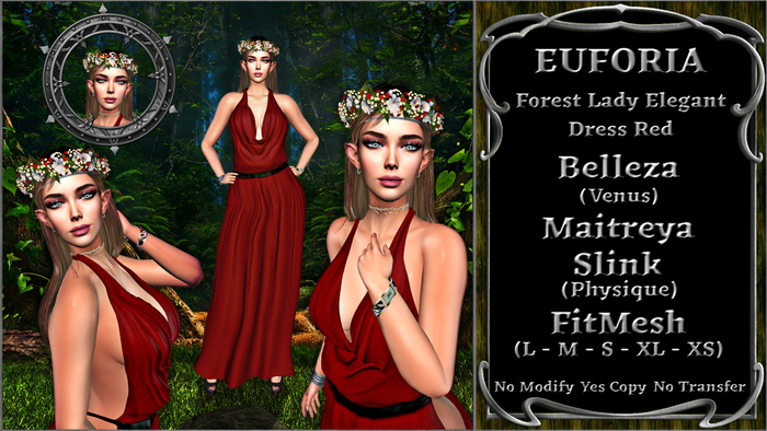 *EUFORIA* Forest Lady Elegant Dress Red