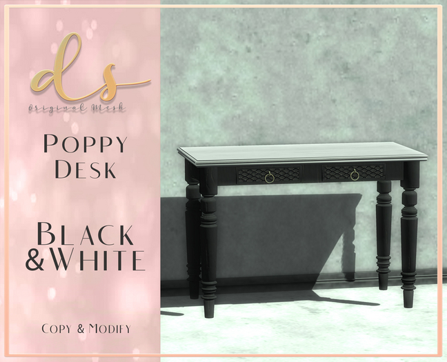 DS - Poppy Desk - Black & White